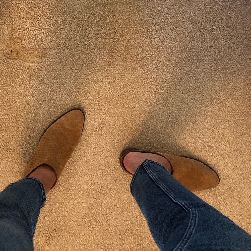 Lightly worn Aquaitalia suede mules